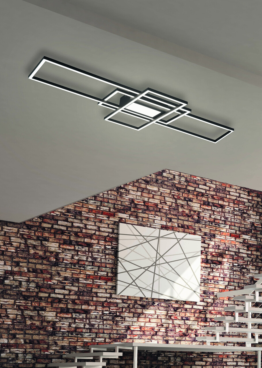 Plafoniera Irvine, TRIO, 105x42x6.5 cm, 60W, 1x SMD, metal, antracit - imagine 7